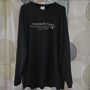 Vineyard Vines Heather Gray Long Sleeve Performance Top (XL)
